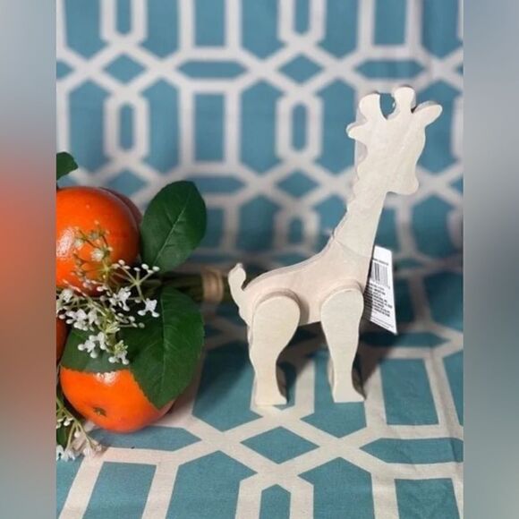 NEW Giraffe Wooden Natural Unfinished Animals Do It Yourself Ready to Paint & D - Picture 4 of 7